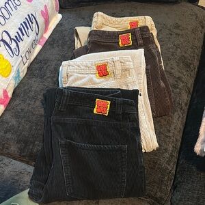 Corduroy Pants Set in Black and Tan